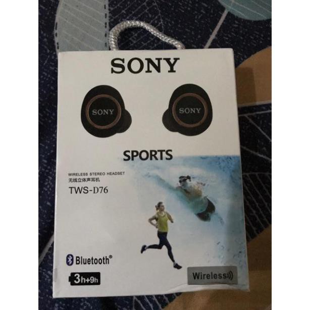 Tai Nghe Bluetooth không dây Sport Sony TWS - D76 âm bass trầm, âm tress nghe rõ ràng mạch lạc