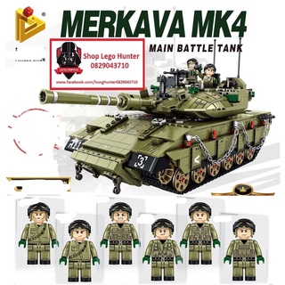 Lego Army Bộ lắp ráp Xe Tank Merkava Mk 4 của quân đội Israel Panlos Brick 632009