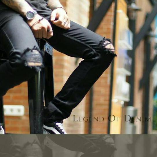 ❀❁Quần Jeans Đen Rách Gối Dành Cho Nam Giới Chất Lượng Cao S0