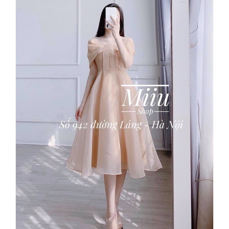 Đầm tiểu thư trễ vai dự tiệc (Có ảnh thật) | BigBuy360 - bigbuy360.vn