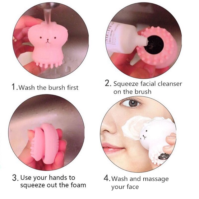 [RẺ VÔ ĐỊCH] Cọ bạch tuộc rửa mặt massage 2 đầu làm sạch sạch mụn cám, đầu đen, da mịn màng | BigBuy360 - bigbuy360.vn