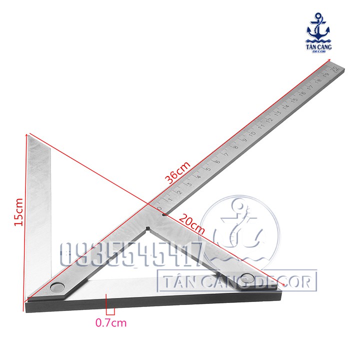 Thước Vuông Đo Tâm 250 x 150 mm - A080046