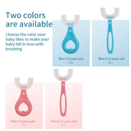 [Hàng mới về] Bàn chải đánh răng hình chữ U chất liệu silicon mềm an toàn cho bé