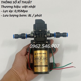 Máy bơm nước mini 12v áp lực cao - (bơm tăng áp Việt nhật 12v + chuyển ống 8mm)