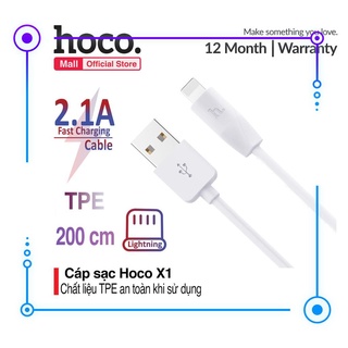 Cáp sạc Lightning Hoco X1 cho iPhone/iPad dài 1M/2m/3m dây chống gập siêu bền
