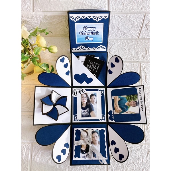 Hộp quà Love box 1 lớp -nguyên liệu có hướng dẫn làm
