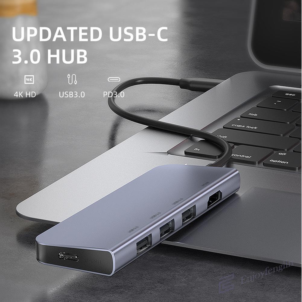 （En） Xfanic HDMI-compatible USB 3.0 Type C Hub 5 Ports PD 4K HUB Adapter for PC
