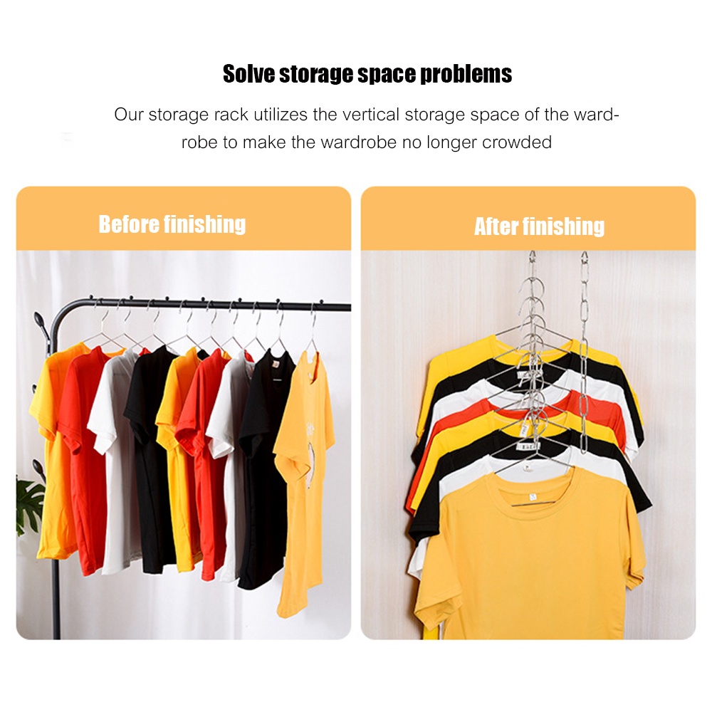 Móc Treo Quần Áo 8 / 10 Lỗ Bằng Thép Không Gỉ Đa Năng Tiết Kiệm Không Gian