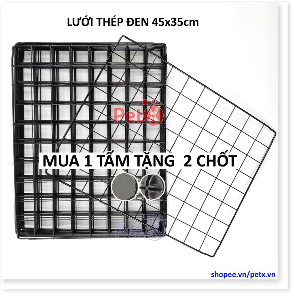 Lưới sắt thép lắp ghép đa năng 45x35 cm, tặng kèm 2 chốt cho mỗi tấm, chọn màu đen, hồng, trắng