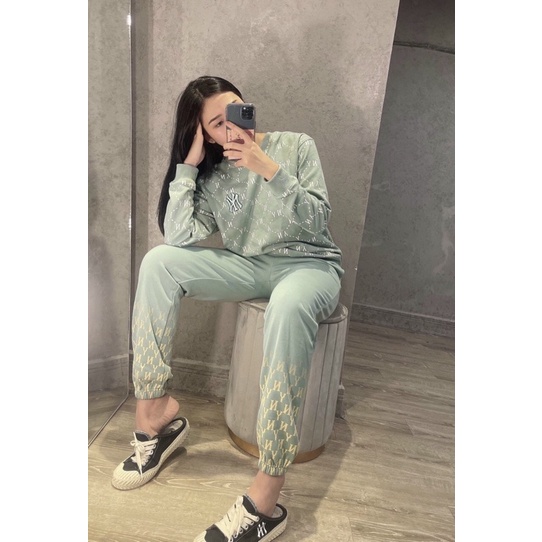 Sét nỉ NY, Quần nỉ dài pants MLB Ny basic logo  đơn giản đẹp