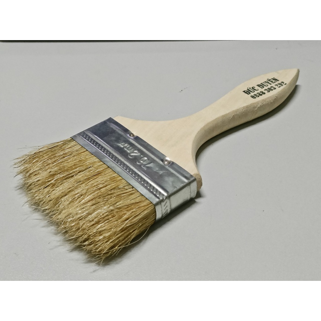 Chổi quét sơn cán gỗ Đức Duyên số 3 inch - 75 mm