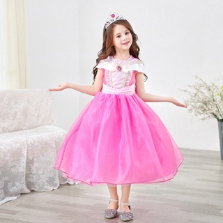 Váy Công Chúa Ngủ Trong Rừng AURORA Màu Hồng kèm phụ kiện