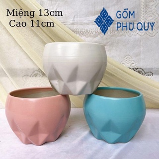Chậu cây mini 🎋 gốm sứ bát tràng 🎋 chậu trồng sen đá,chậu chèm chéo decor gomphuquy tm38