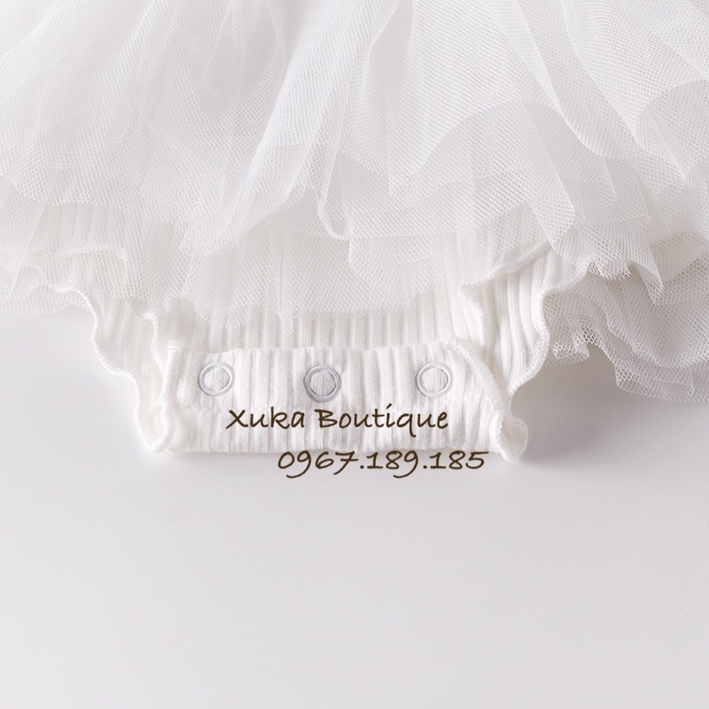 Bộ Quần Áo Bé Gái Cardigan và Body Váy Cotton Xuka Boutique Quần Áo Sơ Sinh Cho Bé Đầy Tháng /Thôi Nôi /Sinh Nhật