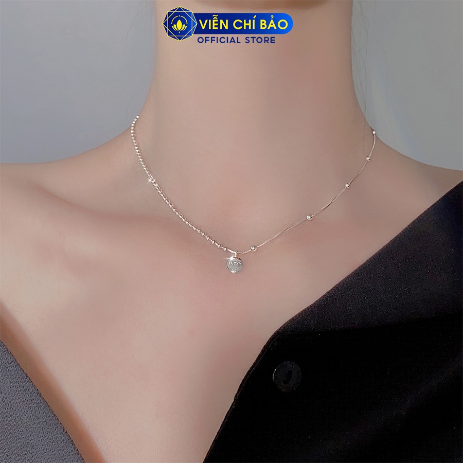 Dây chuyền bạc nữ Choker Lucky chất liệu bạc 925 thời trang phụ kiện trang sức nữ thương hiệu Viễn Chí Bảo D000169