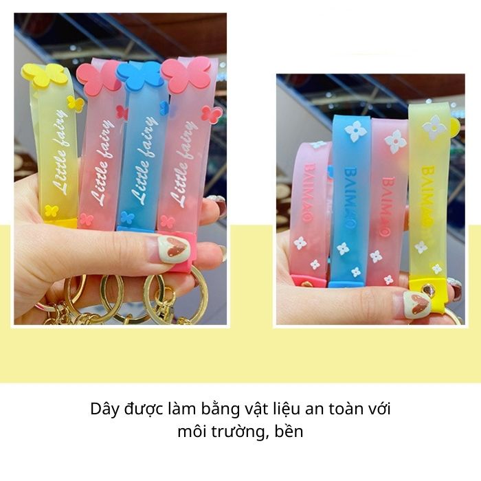 MÓC KHÓA LỌ THỦY TINH CÓ CHỨA BÔNG HOA CỰC KÌ DỄ THƯƠNG