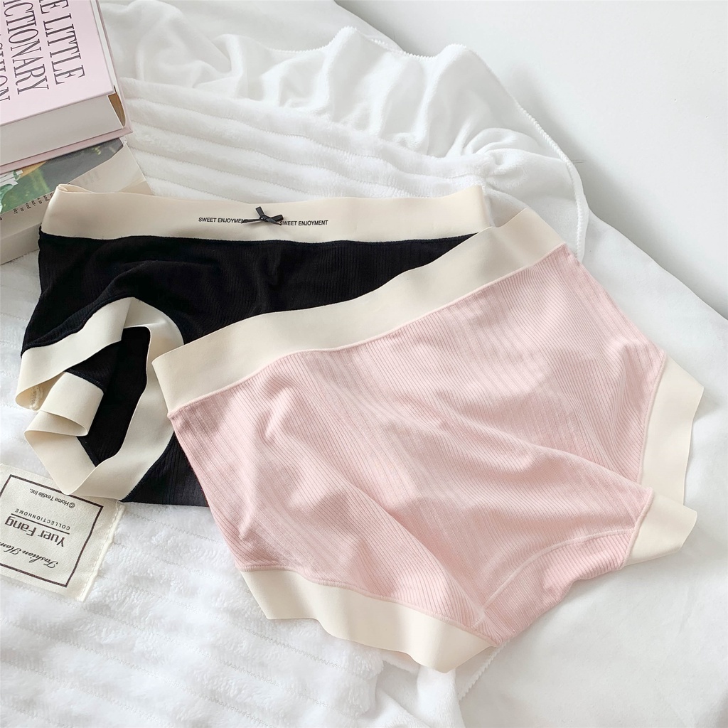 Quần Lót cotton Không Đường May Lưng Vừa Thoáng Khí Phong Cách Nhật Bản Dành Cho Nữ
