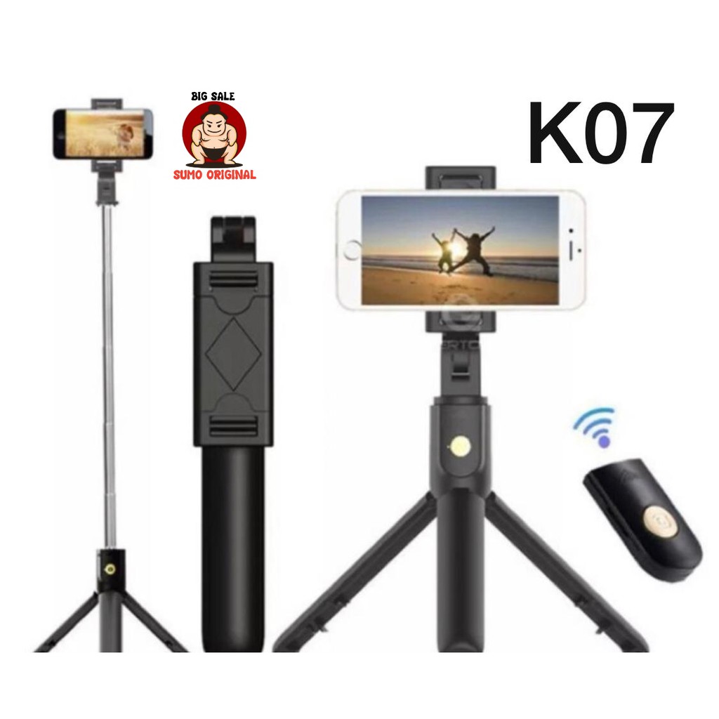 Giá Đỡ Ba Chân Kiêm Kẹp Điện Thoại Kết Nối Bluetooth Không Dây 2 Trong 1 K07