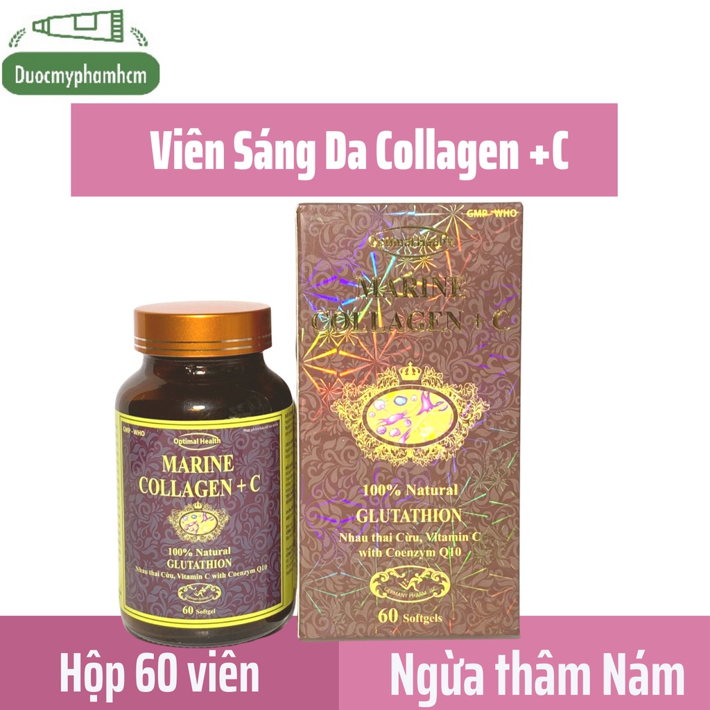 Marine COLLAGEN C+ Viên uống Đẹp Da, Ngăn Ngừa Lão Hóa Da, Cấp Nước Căng Mịn Da,Lọ 60 V