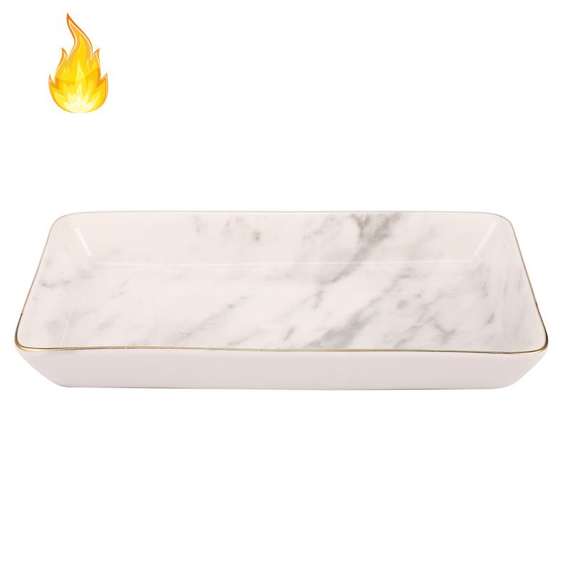 Khay đựng đồ trang sức bằng gốm họa tiết đá cẩm thạch phong cách Bắc Âu