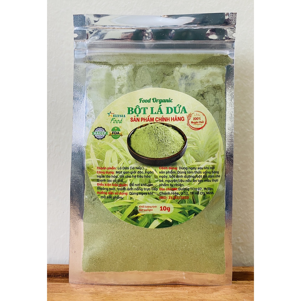 Bột Lá Dứa (lá nếp) - Organic 100% nguyên chất tự nhiên - Hàng chất lượng cao 10g, 50g