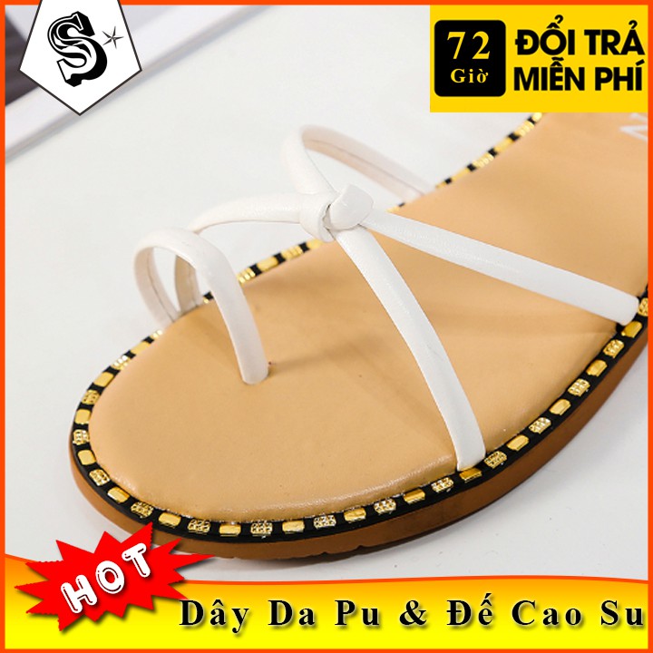 Sandal Nữ Đẹp Đế Bệt Dây Quai Chéo Xỏ Ngón Mẫu Mới Nhất 2019