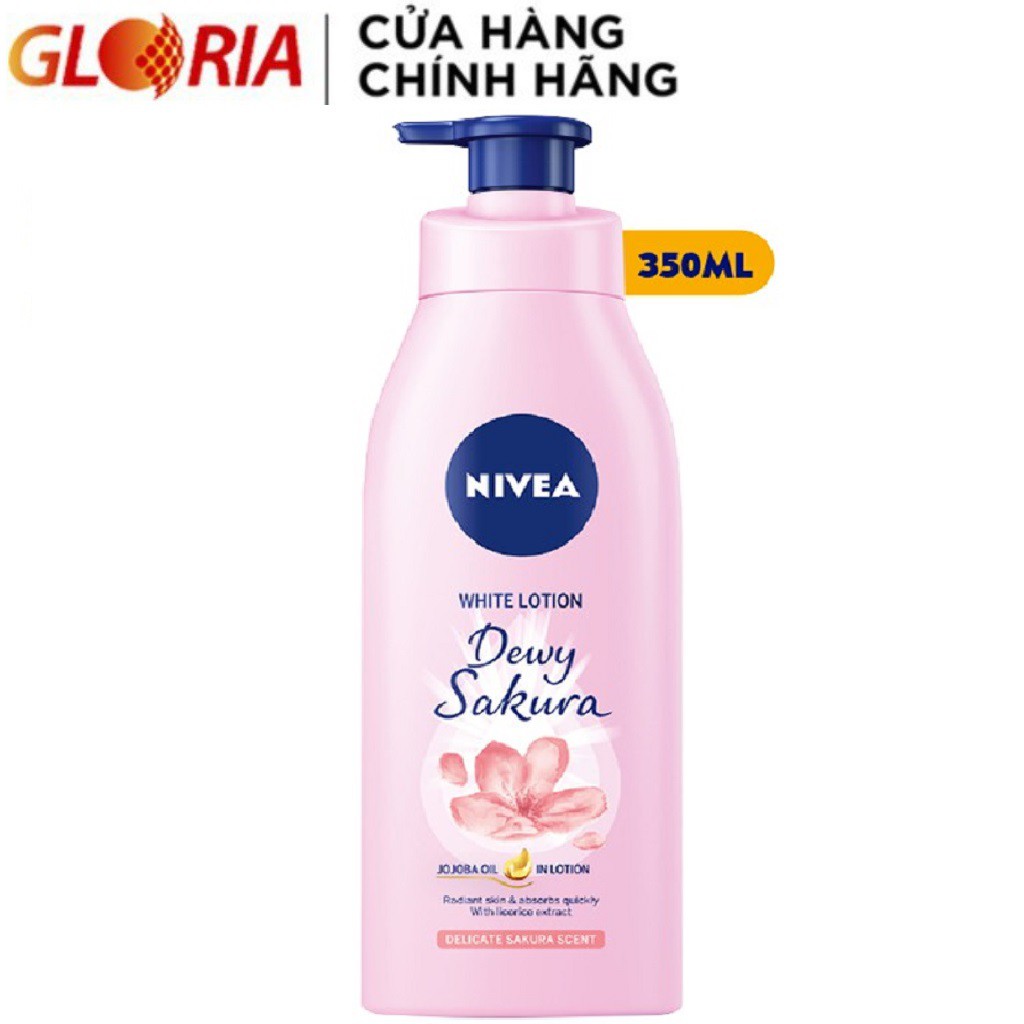 [Mã COSGLORIAT4 -8% đơn 250K] Sữa Dưỡng Thể Dưỡng Trắng Da Nivea Dewy Sakura 350ml - 85703