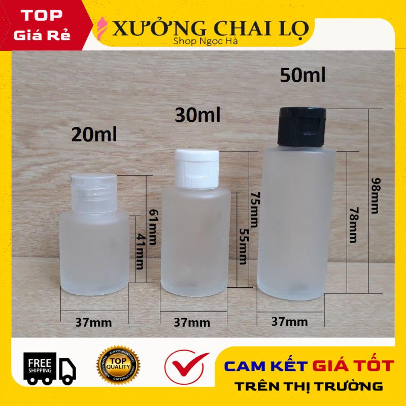 Chai Chiết Mĩ Phẩm ❤ GIÁ RẺ NHẤT ❤ Chai Thủy tinh mờ Vai ngang Nắp bật 20ml,30ml,50ml chiết mỹ phẩm , phụ kiện du lịch