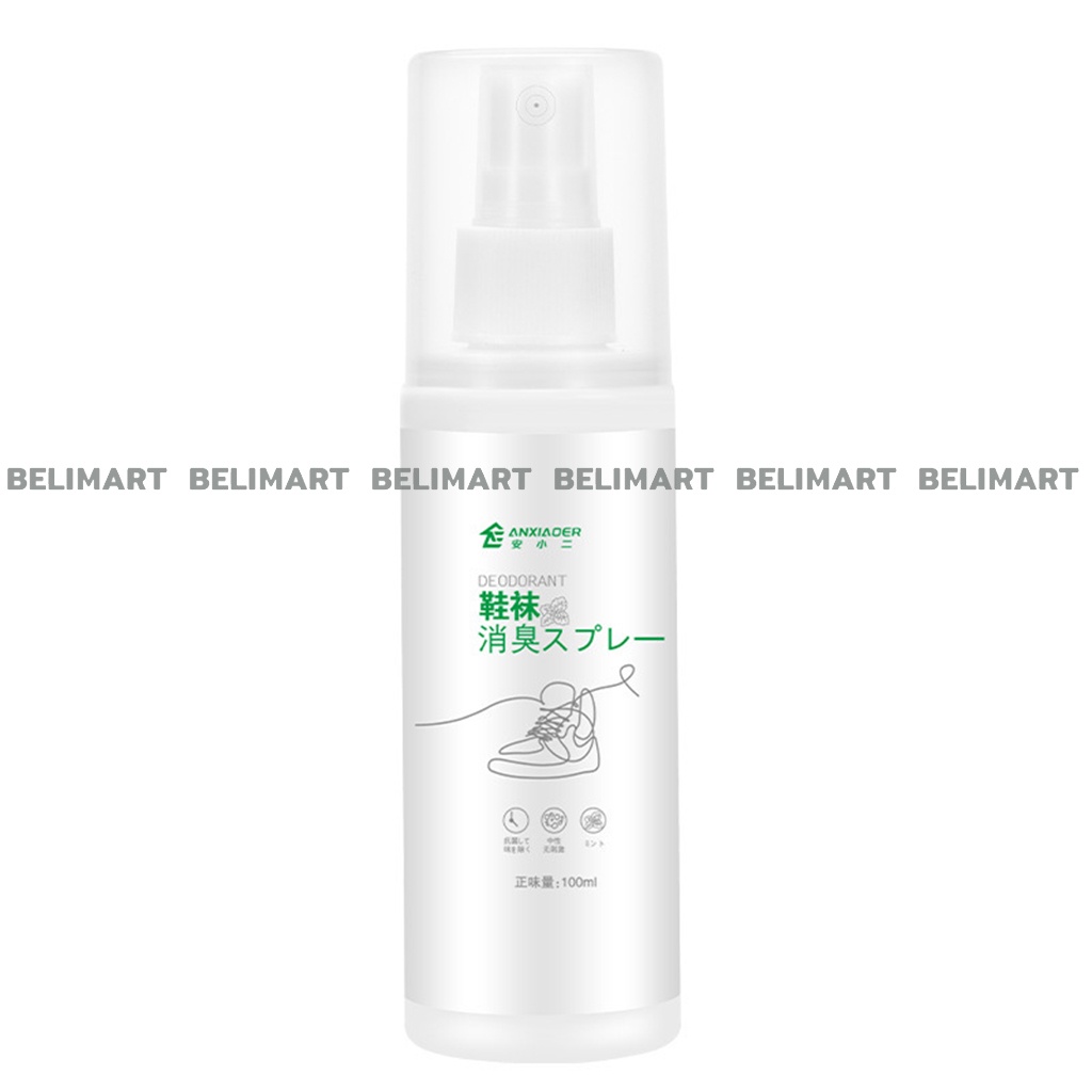 Xịt khử mùi giày dép 100ml giúp kháng khuẩn, tạo hương thơm dịu nhẹ BELI BL032