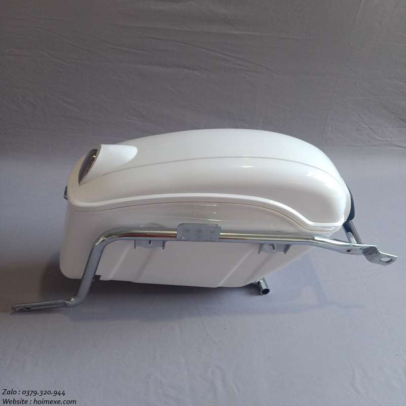 Cặp Thùng Hông Xe Máy Màu Trắng Tích Hợp Đèn Rộng 15cm