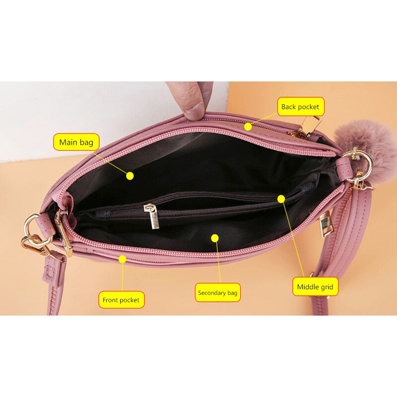 Túi đeo vai nhiều ngăn YADOU thêu họa tiết dễ thương thời trang cho nữ