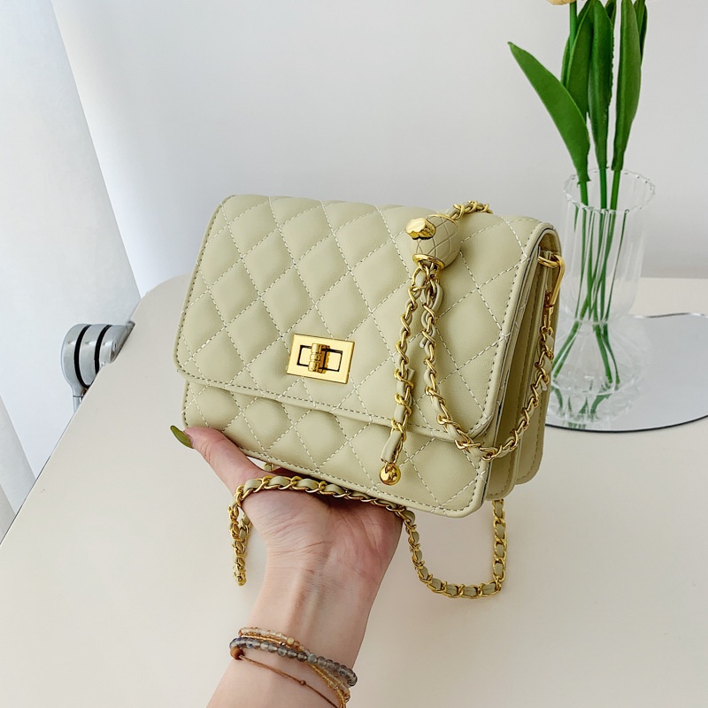 Túi đeo vai IELGY hình vuông size nhỏ họa tiết hình thoi nhiều màu sắc thời trang cho nữ