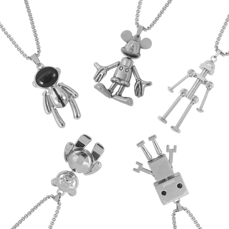 Vòng cổ Mặt Robot Và Chuột Mickey Dễ Thương