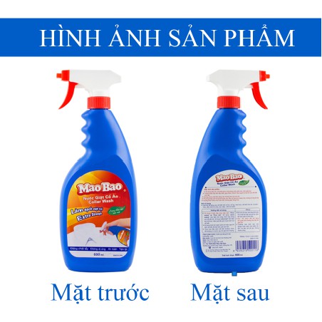 Combo 3 chai Nước giặt tẩy cổ áo Mao Bao 600ml/chai tẩy sạch cổ áo, tay áo, nách áo, không phai màu, không hại da tay