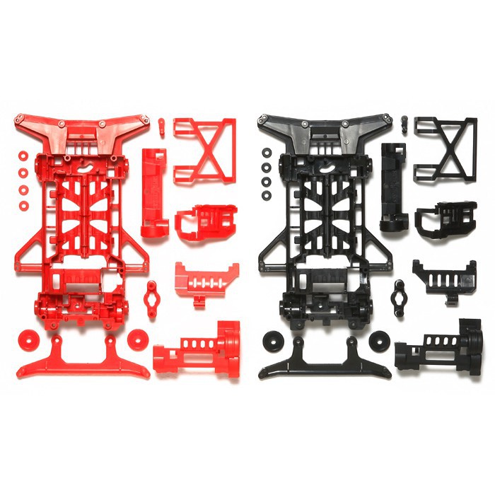 95242 Phụ Kiện Mini 4WD SUPER X REINFORCED CHASSIS SET (RED/BLACK)  - GDC