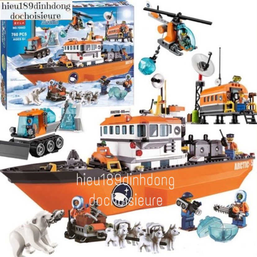 Lắp ráp xếp hình Tàu Phá Băng Bắc Cực 60062 , 10443