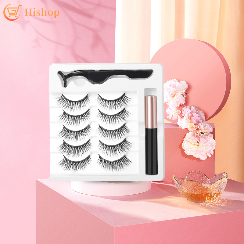 (Hàng Mới Về) Set 3 / 5 Cặp Lông Mi Giả Từ Tính Dùng Trang Điểm Tự Nhiên Cho Nữ