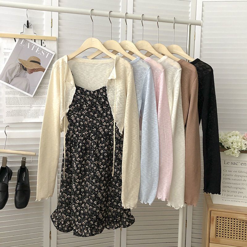 Áo Khoác Cardigan Tay Dài Chống Nắng Cột Dây Thời Trang Mùa Hè Cho Nữ