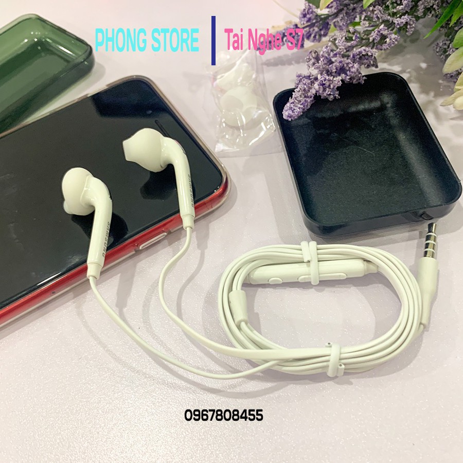 Tai nghe nhét tai s7, s7edge, S6, Note5. tai nghe dây chân tròn 3.5mm âm bass chất rõ ràng full box- Phong Store