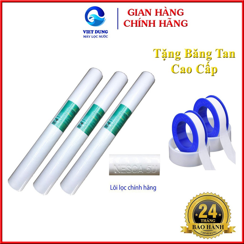 Lõi Lọc PP 20 Inch Gầy Kích Thước 5 Micron Chính Hãng, Lọc Tạp Chất, Độ Bền Cực Cao