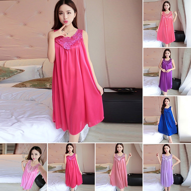 Áo choàng ngủ dáng dài phối ren hoa cho nữ | BigBuy360 - bigbuy360.vn