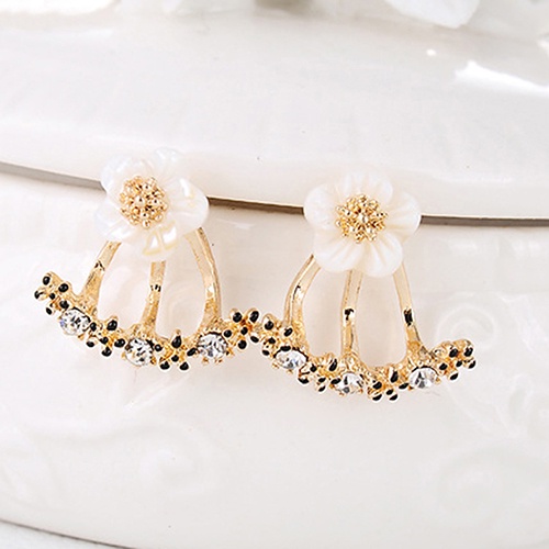 Khuyên tai hình hoa cúc đính đá phong cách Hàn Quốc thanh lịch dành cho nữ