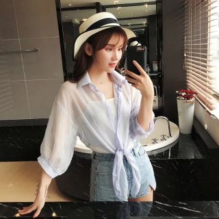 Sơ mi voan buộc dây cute