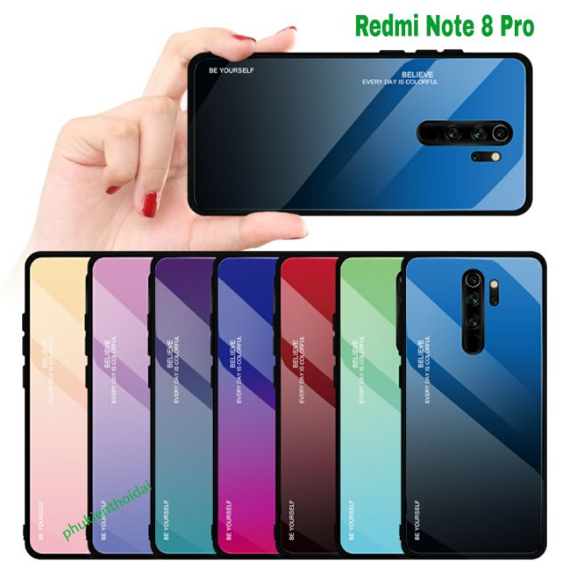 Ốp lưng Redmi Note 8 Pro FREESHIP Từ 50k Kính đa sắc thời trang cao cấp