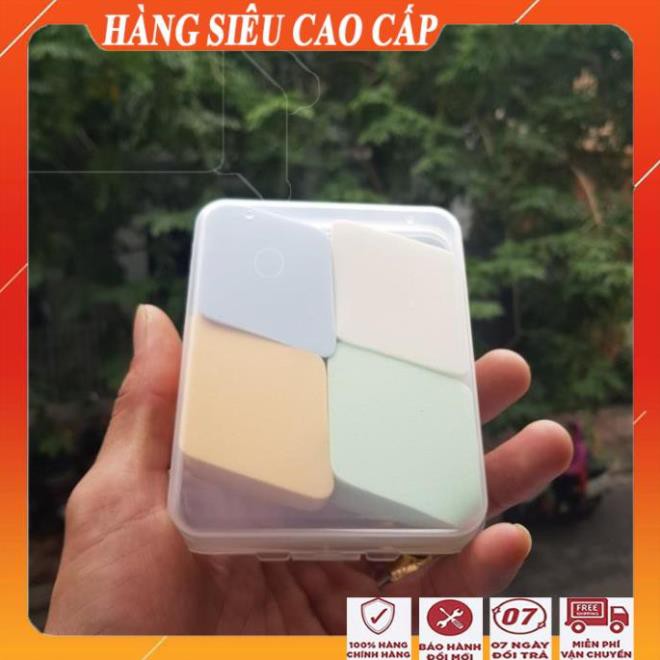 [FreeShip - HÀNG CHÍNH HÃNG] Sét 4 miếng mút trang điểm đa năng cao cấp/Bông trang điểm hình thoi 4 miếng sidumi