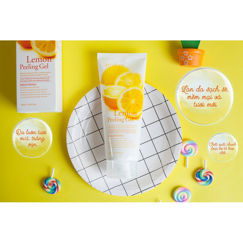 Gel Tẩy Tế Bào Chết Arrahan Hương Chanh - Arrahan Lemon Peeling Gel 180ml