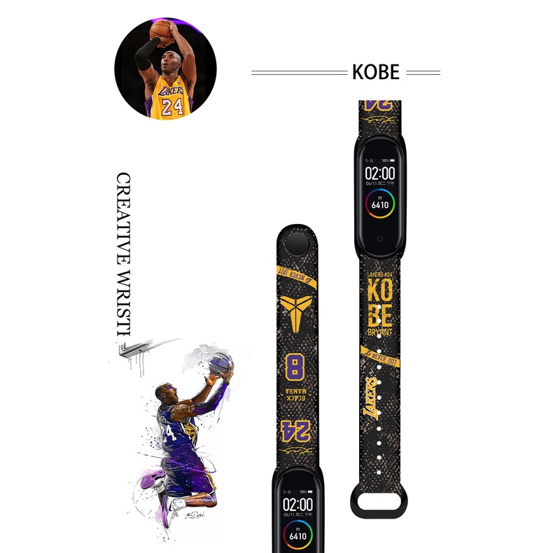 Dây Đeo Silicon Họa Tiết Hoạt Hình Cho Đồng Hồ Thông Minh Xiaomi Mi Band 5 4 3 Miband 5 6 7