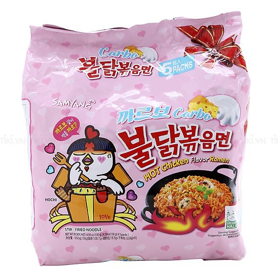 Mì cay Samyang Carbo sốt kem [Lốc 5 Gói]