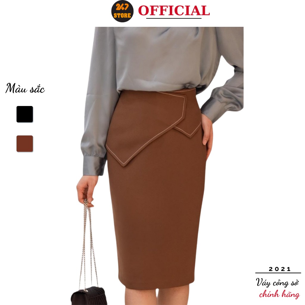 Chân váy bút chì công sở nổi (2 màu) 247STORE
