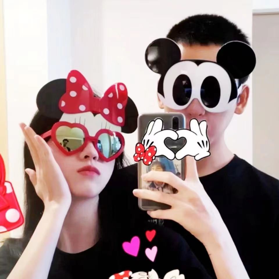 Kính Mát Hình Nơ Minnie Mickey Dễ Thương Vui Nhộn Dành Cho Tiệc Sinh Nhật